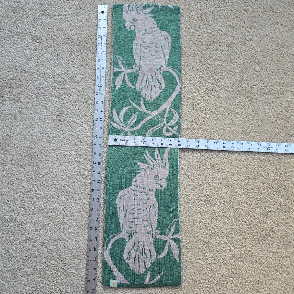 NWOT Otto & Spike Merino Scarf Knit Wool Cockatoo Parrot Bird GREEN - Picture 7 of 8